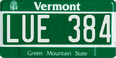 VT license plate LUE384