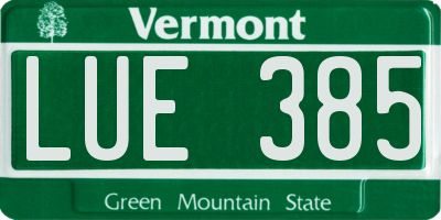 VT license plate LUE385