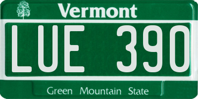 VT license plate LUE390