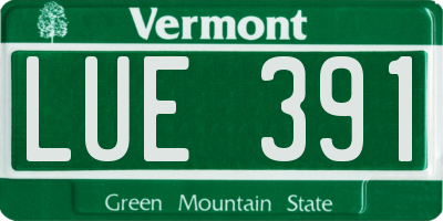 VT license plate LUE391