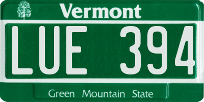 VT license plate LUE394