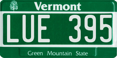 VT license plate LUE395