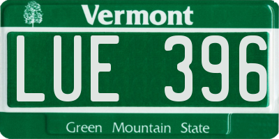 VT license plate LUE396