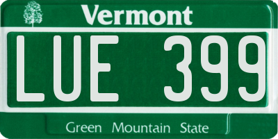VT license plate LUE399