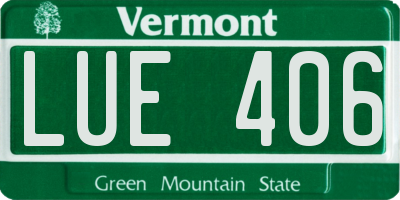 VT license plate LUE406