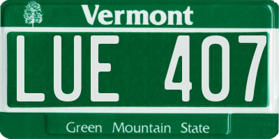 VT license plate LUE407