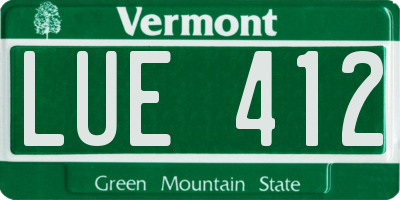VT license plate LUE412