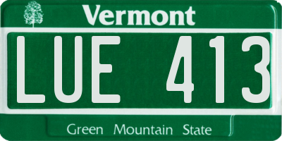 VT license plate LUE413