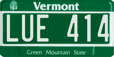 VT license plate LUE414