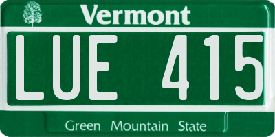 VT license plate LUE415