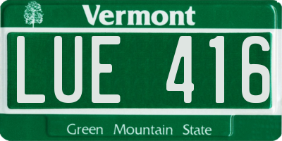 VT license plate LUE416