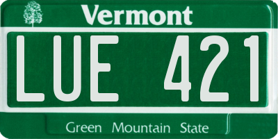 VT license plate LUE421