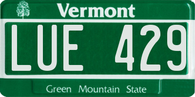 VT license plate LUE429