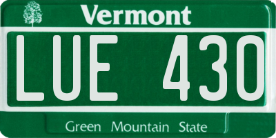 VT license plate LUE430