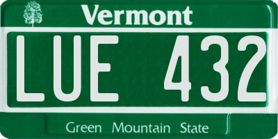 VT license plate LUE432