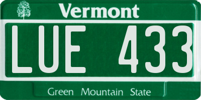 VT license plate LUE433