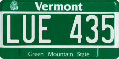 VT license plate LUE435