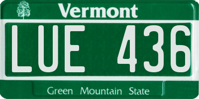 VT license plate LUE436