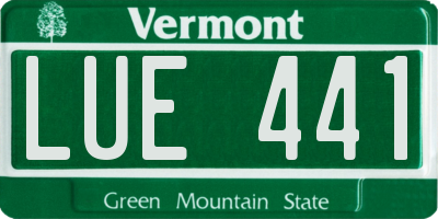VT license plate LUE441