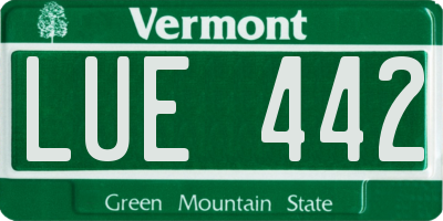 VT license plate LUE442
