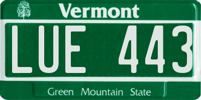 VT license plate LUE443
