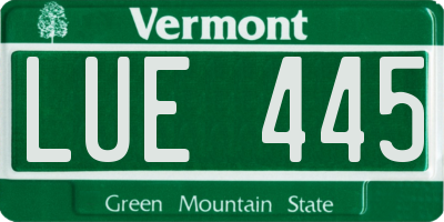 VT license plate LUE445