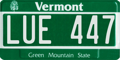 VT license plate LUE447