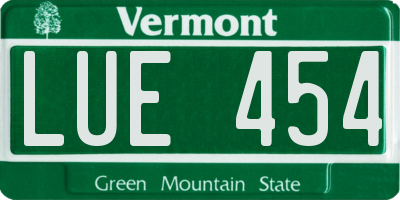 VT license plate LUE454