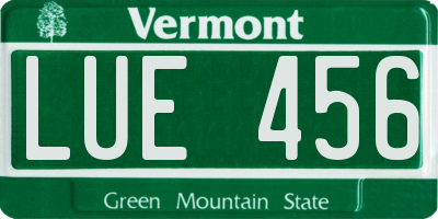 VT license plate LUE456