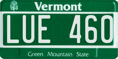 VT license plate LUE460