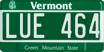 VT license plate LUE464