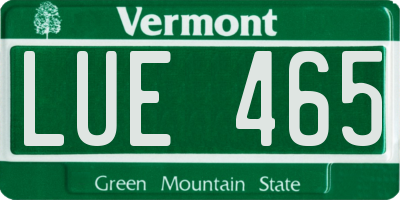 VT license plate LUE465