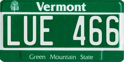 VT license plate LUE466