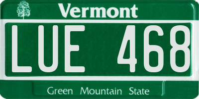 VT license plate LUE468