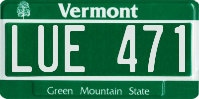VT license plate LUE471