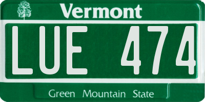 VT license plate LUE474