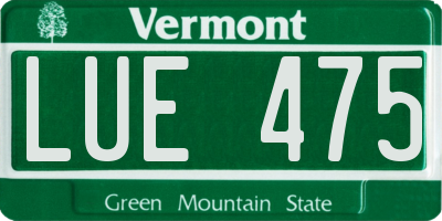 VT license plate LUE475