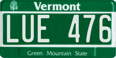 VT license plate LUE476