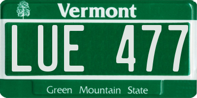 VT license plate LUE477