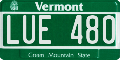 VT license plate LUE480