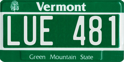 VT license plate LUE481