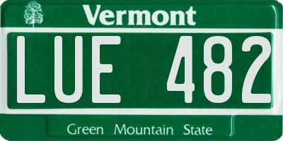 VT license plate LUE482