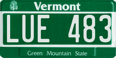 VT license plate LUE483