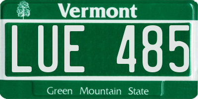 VT license plate LUE485