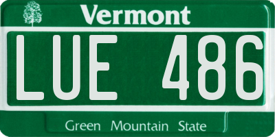 VT license plate LUE486