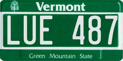 VT license plate LUE487