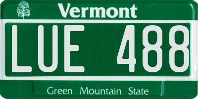 VT license plate LUE488