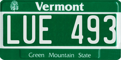VT license plate LUE493