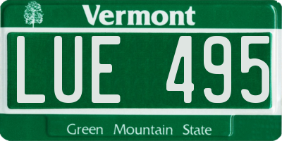 VT license plate LUE495