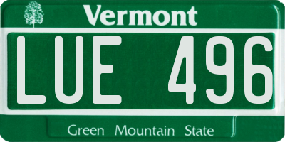 VT license plate LUE496